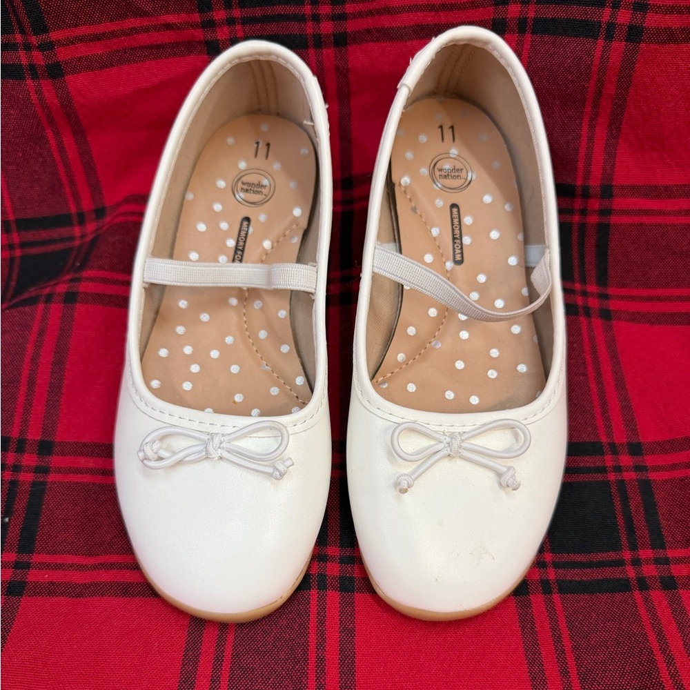 White Girls Flats Wonder Nation Size 11